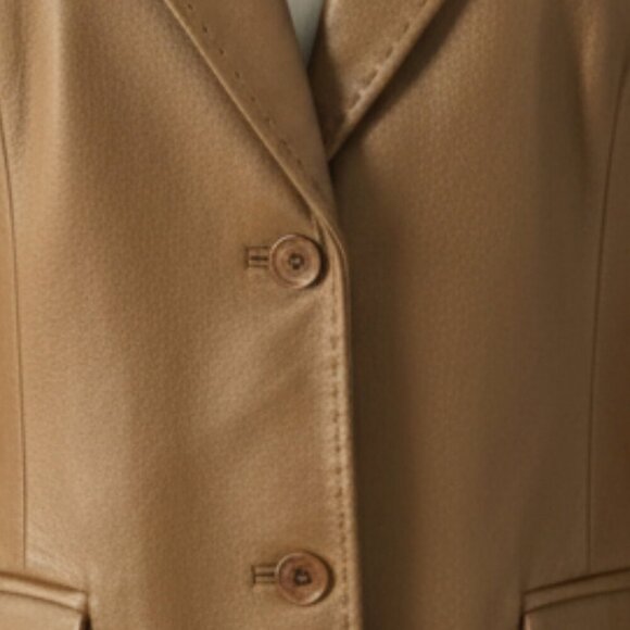 Vintage‑Era JACOB Caramel 100% Leather Jacket – L - NWT - Picture 5 of 10